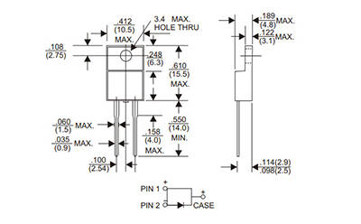 六款5A/10A , 400v、600v、800v。TO-252封装直插超快速恢复二极管。